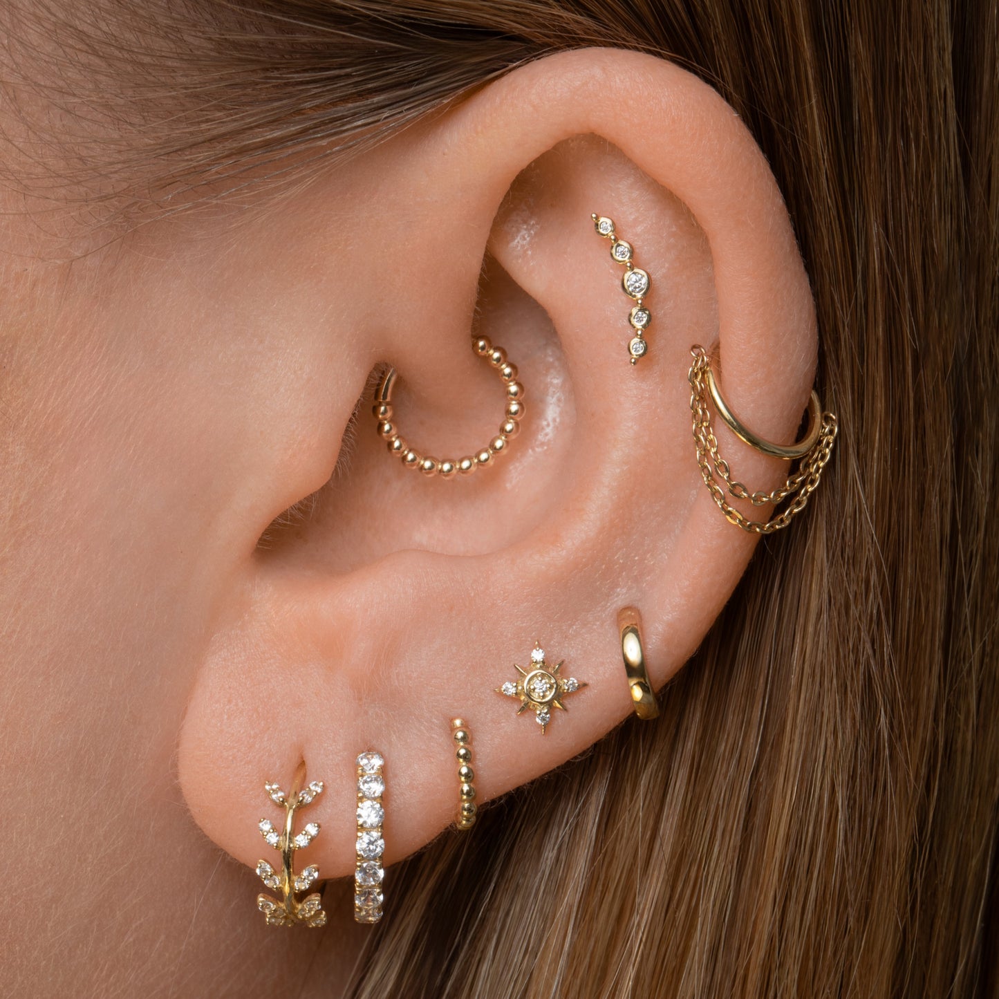 Laura Bond Jewellery 9k solid yellow gold 5mm simple teeny tiny huggie earring Huggies and Hoops