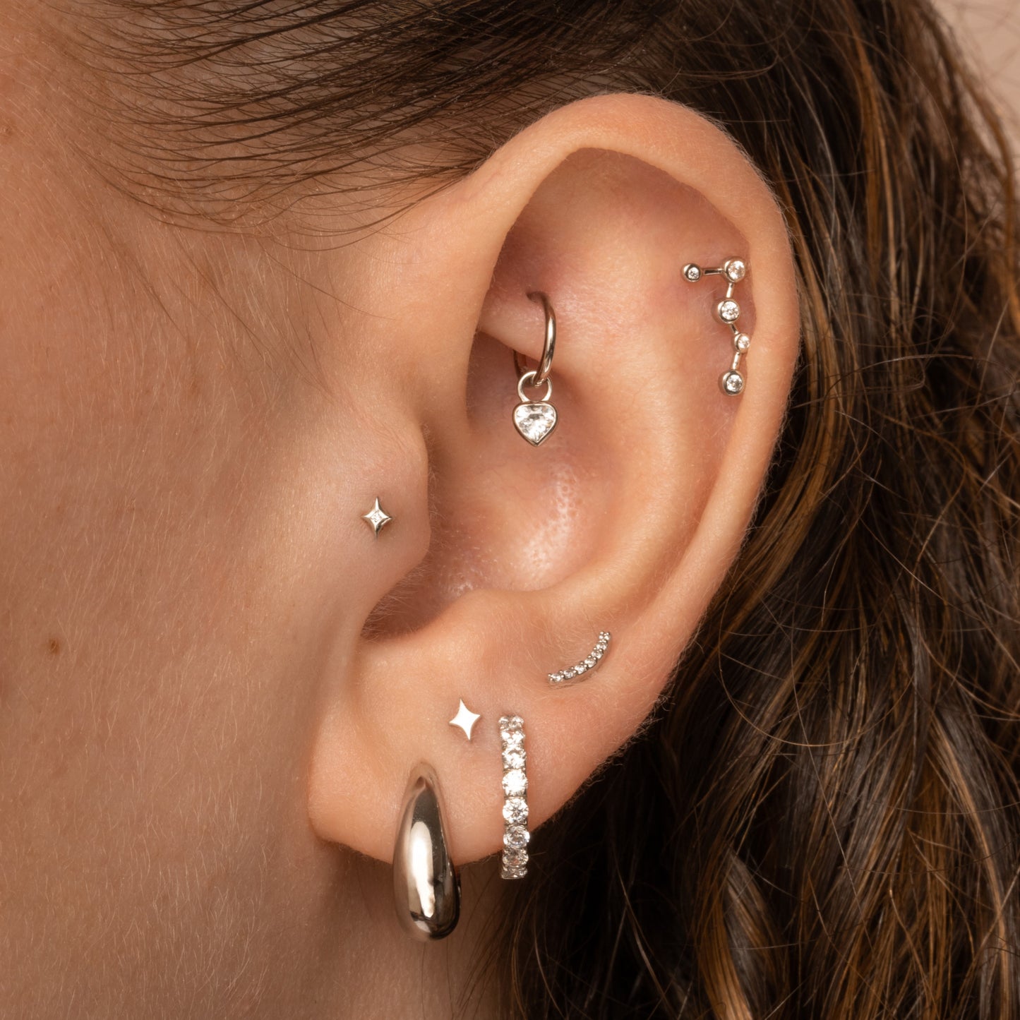 astrid miyu maria tash 9k solid white gold l'amour earring charm Chains and Charms Laura Bond