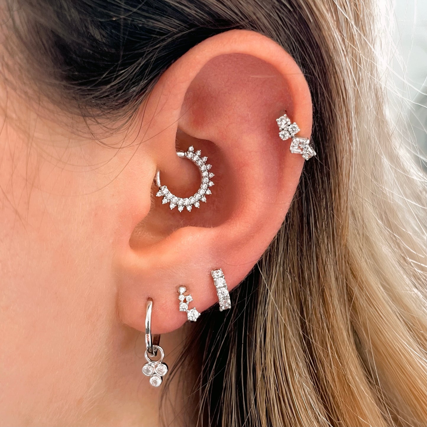 9k solid white gold 10mm slim simple huggie earring Huggies and Hoops Laura Bond Jewellery