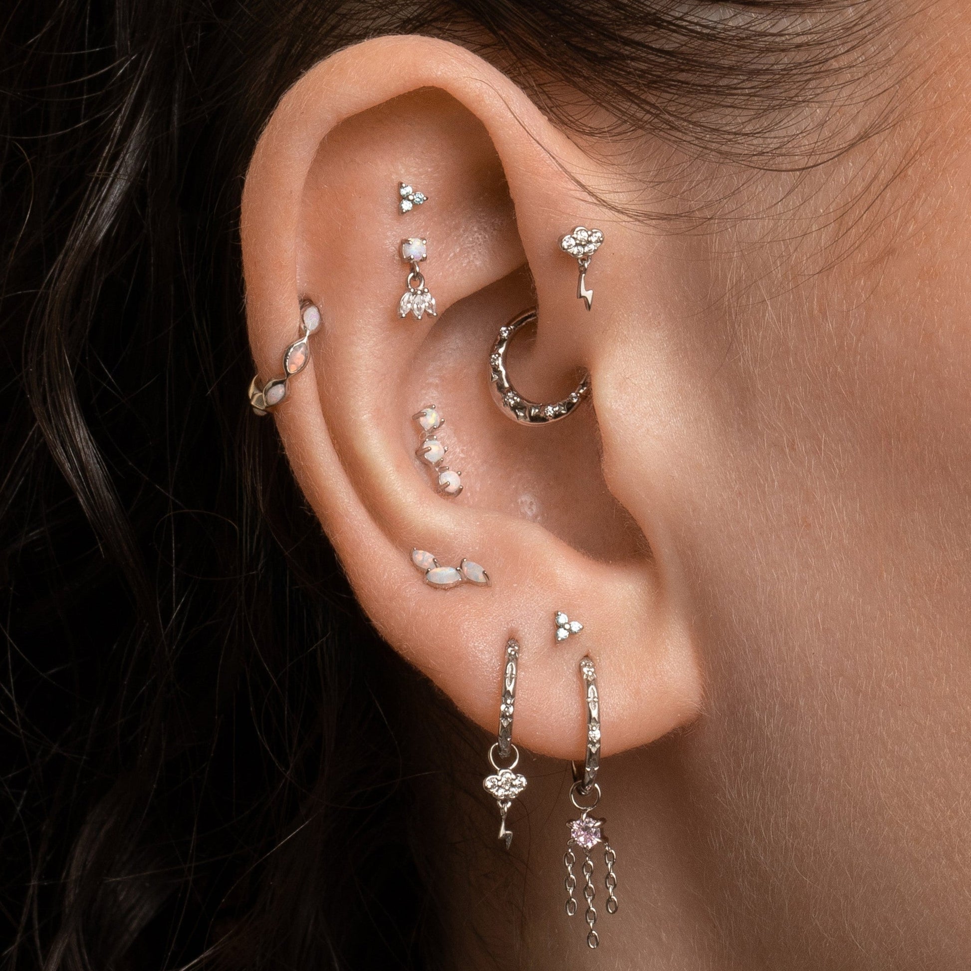 astrid miyu maria tash 14k solid white gold storm cloud stud Cartilage Studs Laura Bond