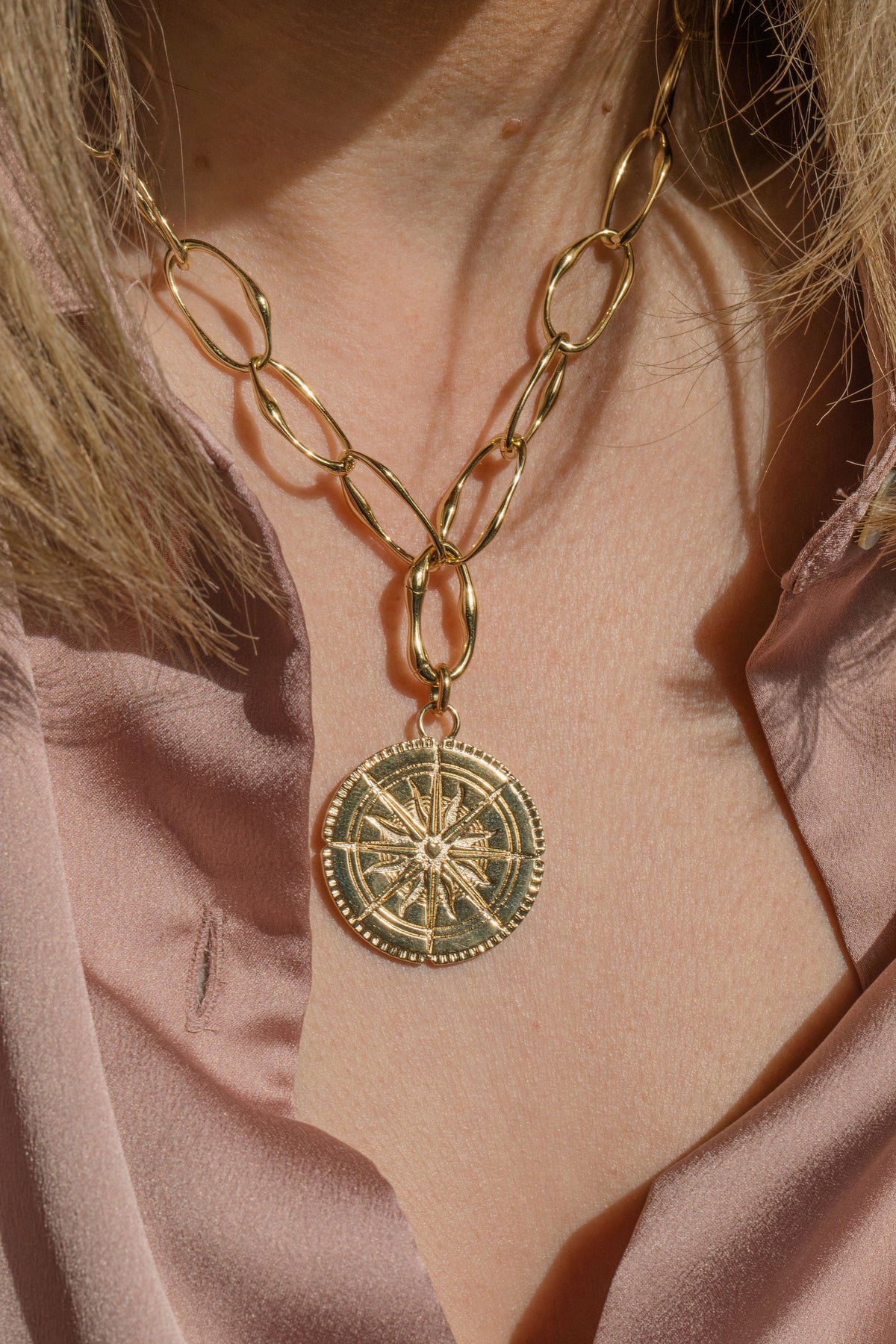 Wanderer Compass Medallion Charm Laura Bond Jewellery