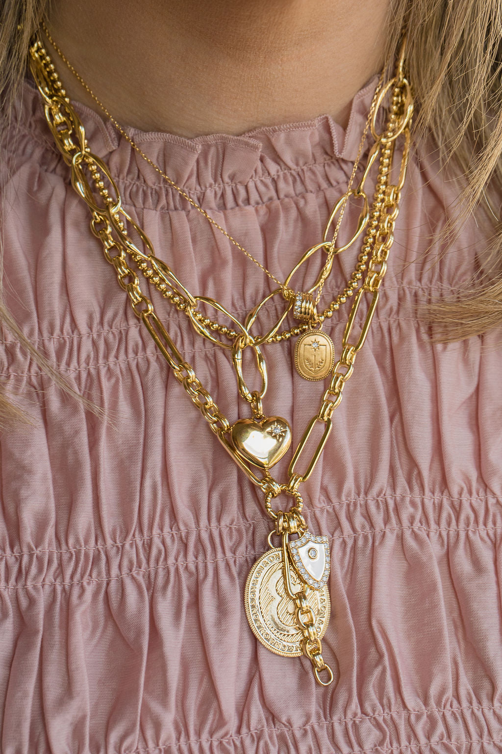 Diamond Guardian Crest Charm Necklace Laura Bond Jewellery