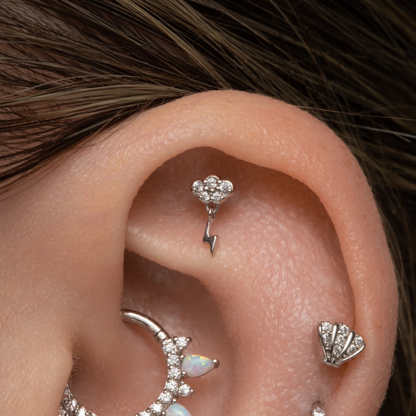 astrid miyu maria tash 9k solid white gold storm cloud stud Cartilage Studs Laura Bond