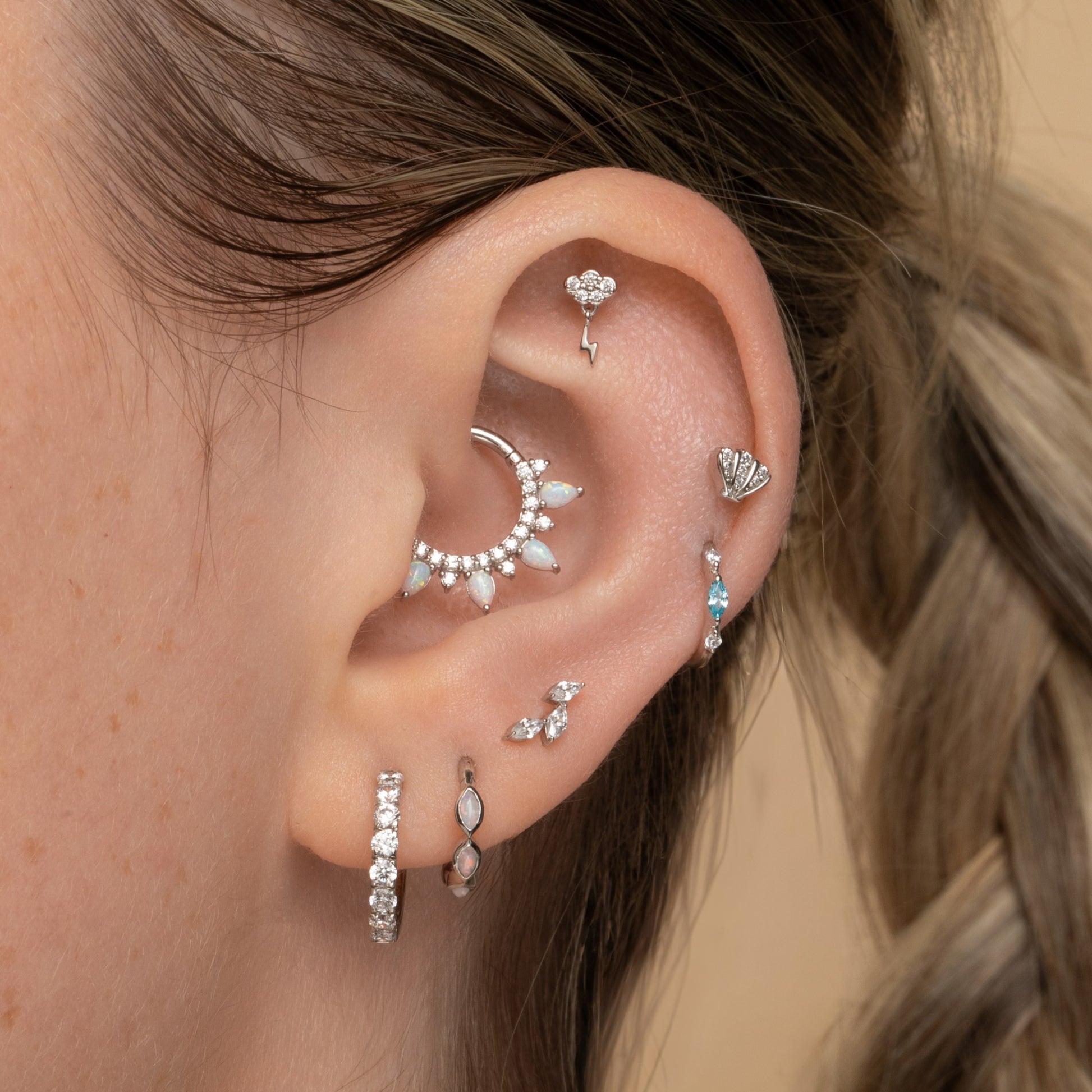 astrid miyu maria tash 9k solid white gold storm cloud stud Cartilage Studs Laura Bond