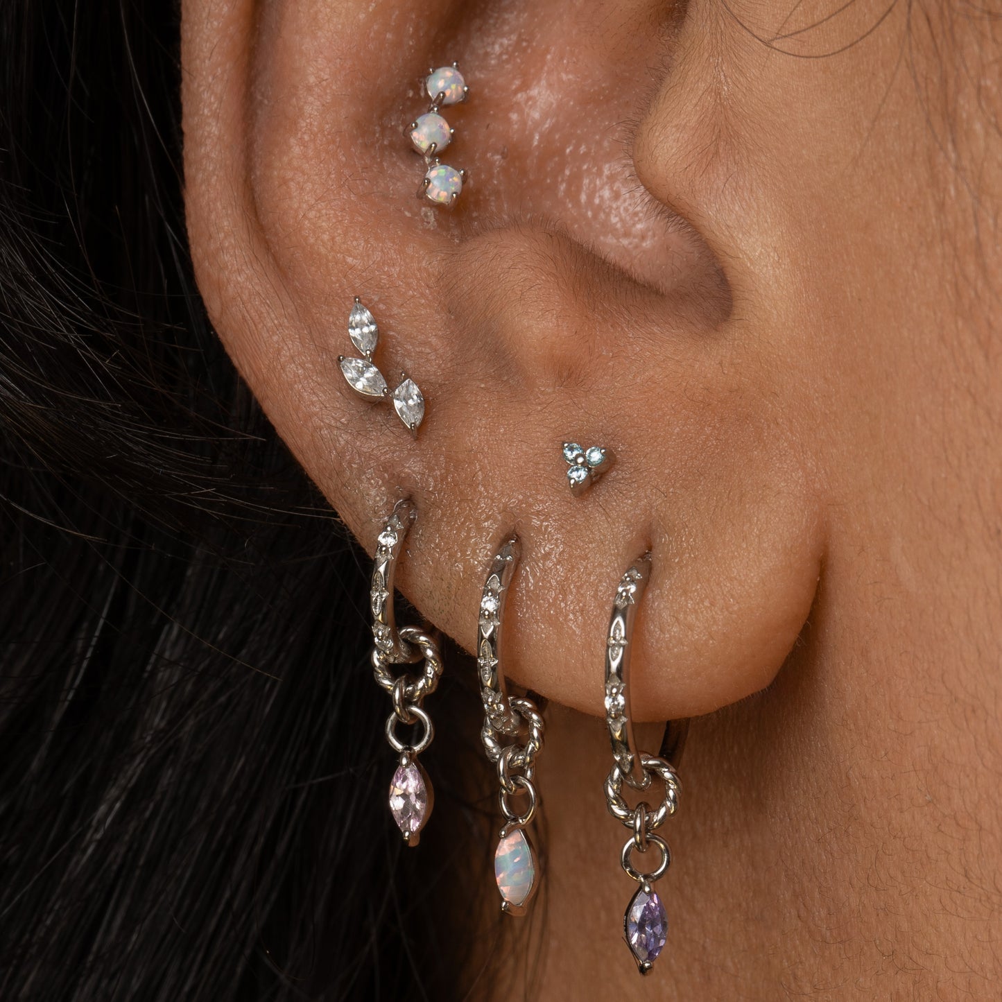 astrid miyu maria tash 9k solid white gold twisted Cressida lavender earring charm Chains and Charms Laura Bond