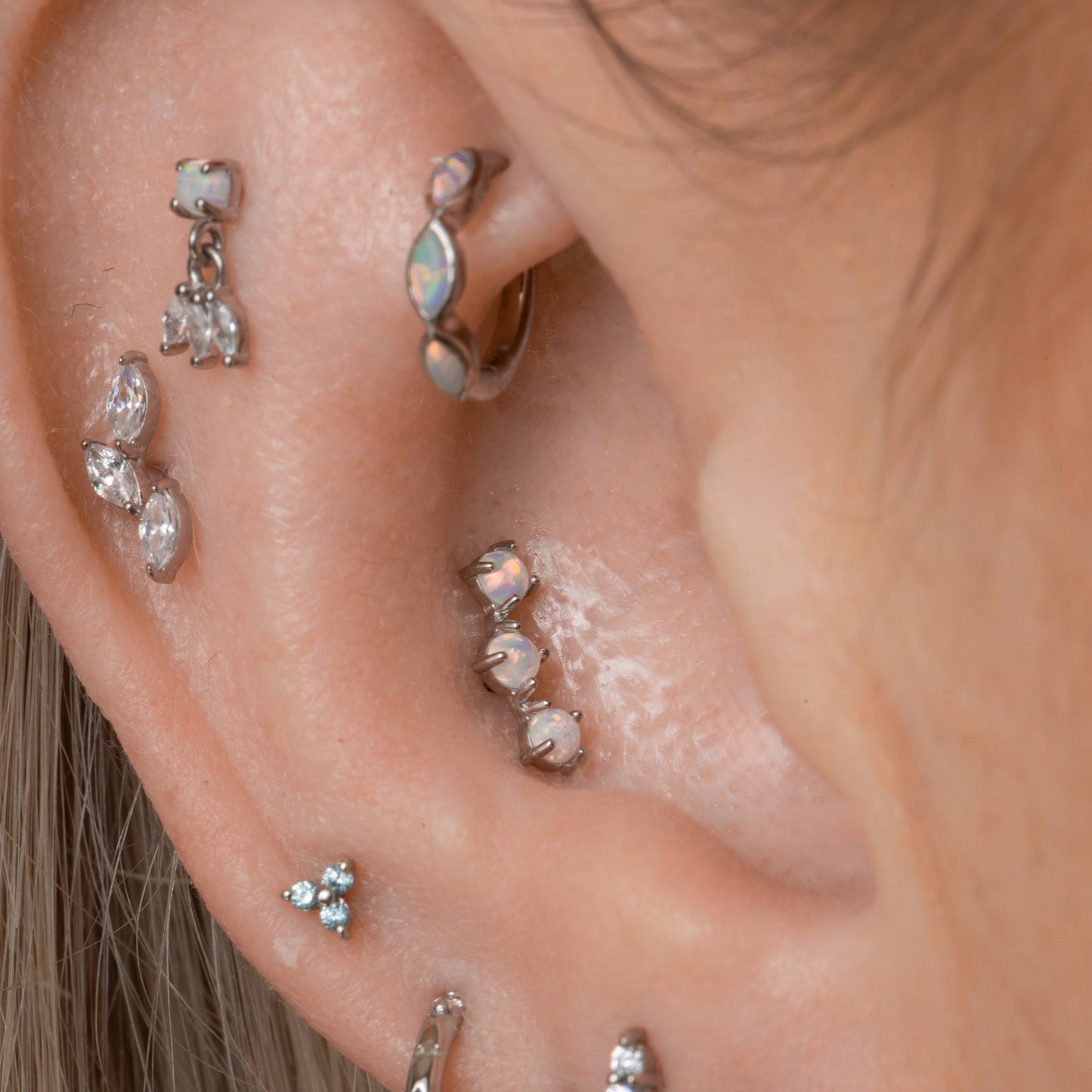 astrid miyu maria tash 9k solid white gold cascade stud Cartilage Studs Laura Bond