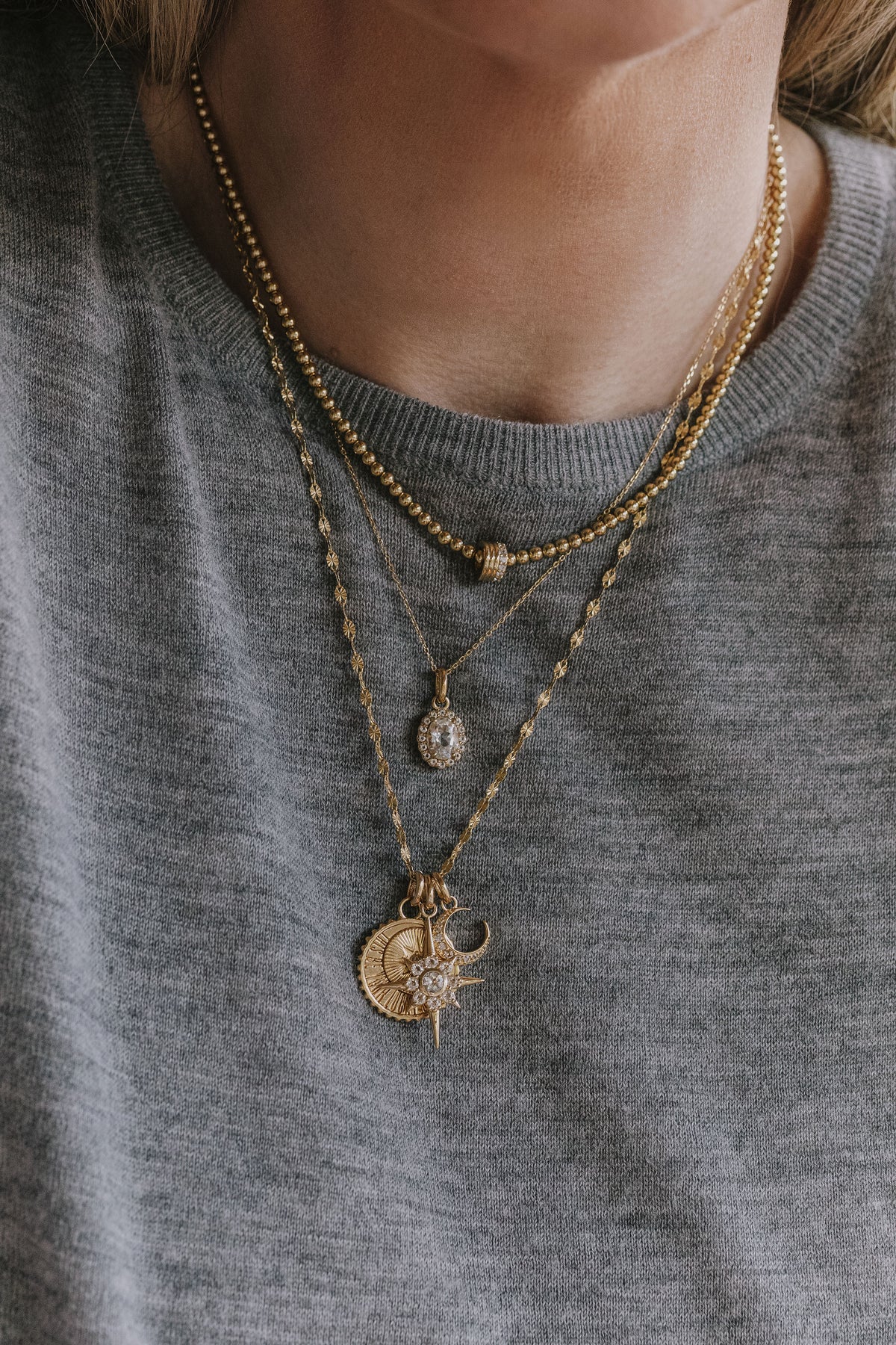 Antique Crescent Moon Charm Laura Bond Jewellery
