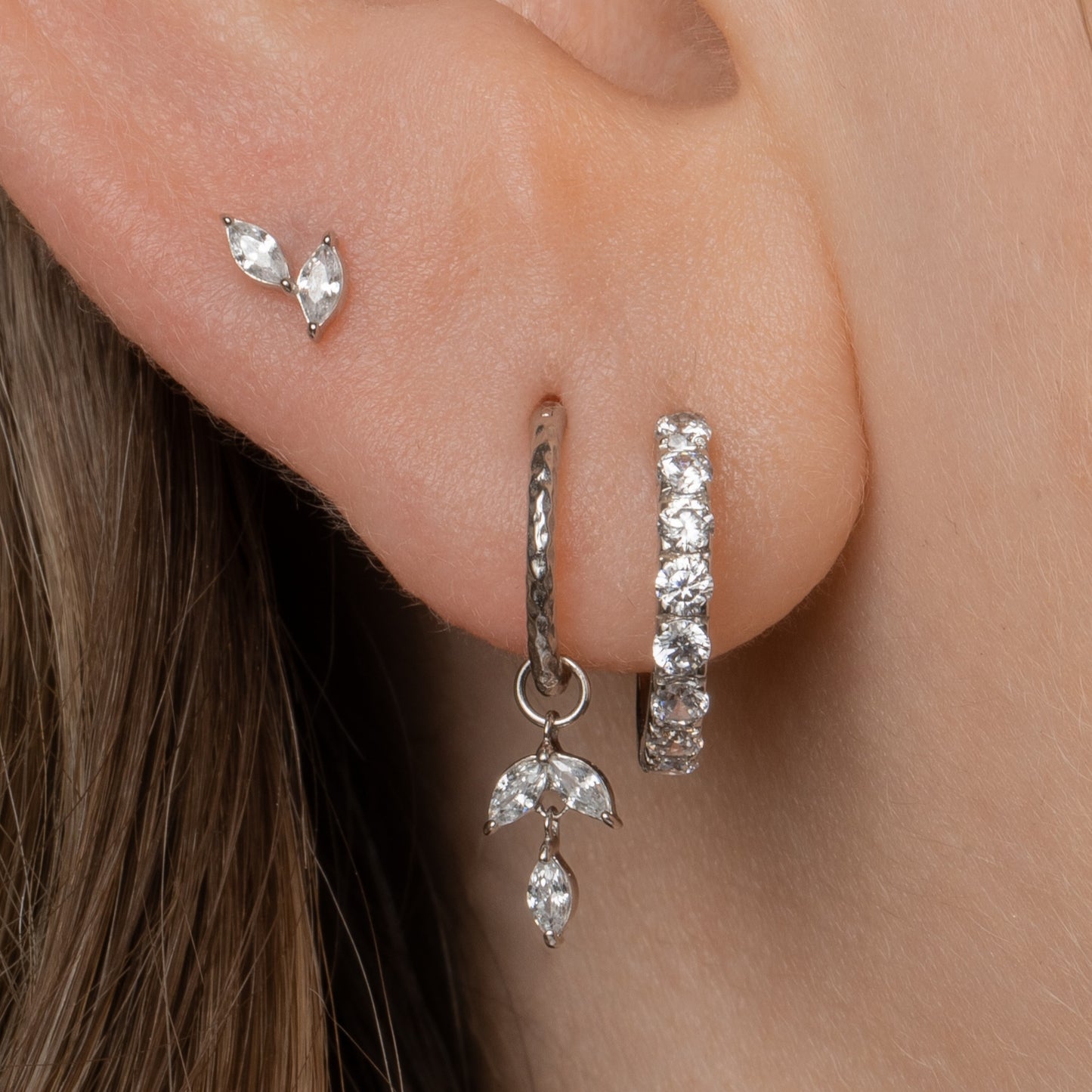Laura Bond Jewellery 9k solid white gold Everbloom earring charm Earring Charms