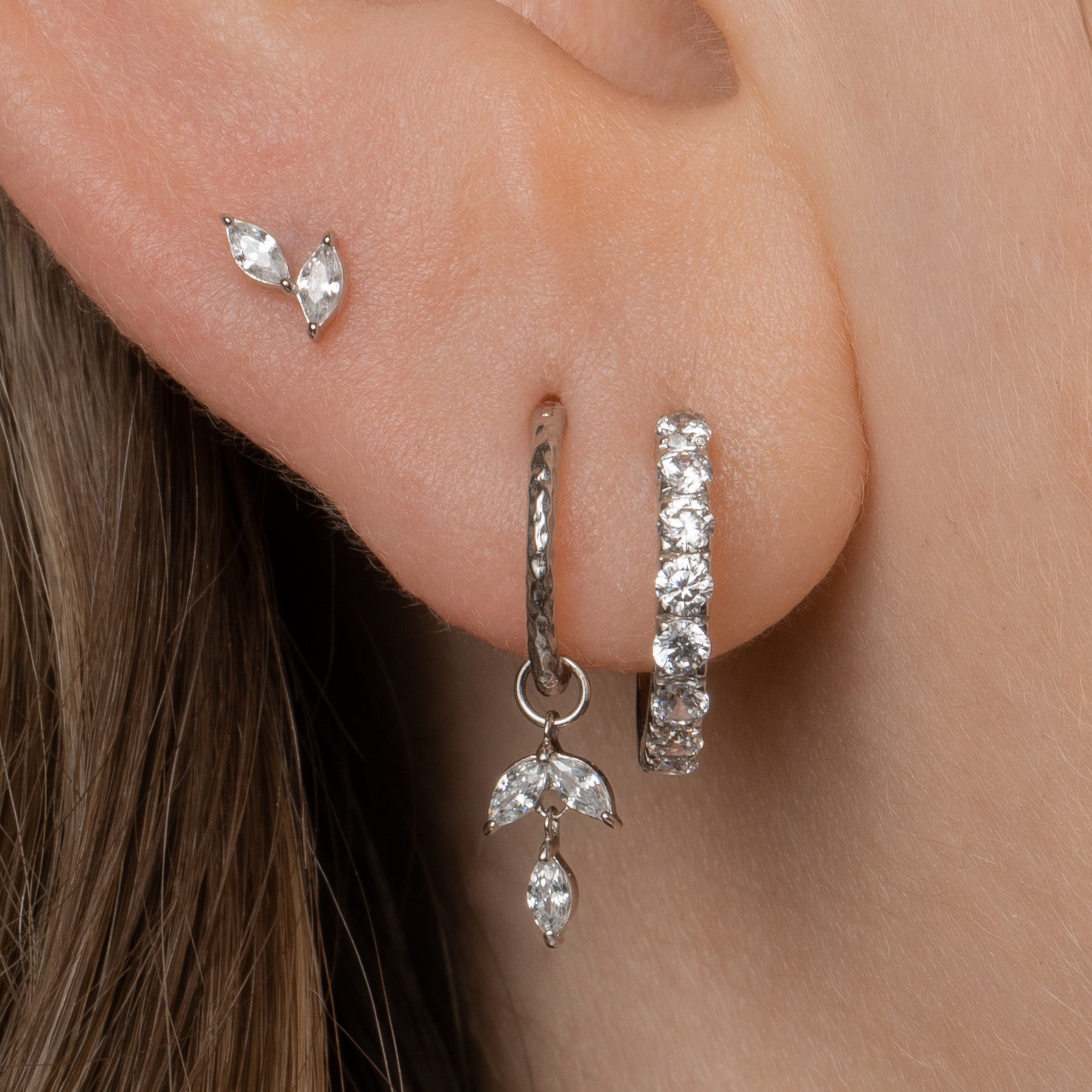 Laura Bond Jewellery 9k solid white gold Everbloom earring charm Earring Charms