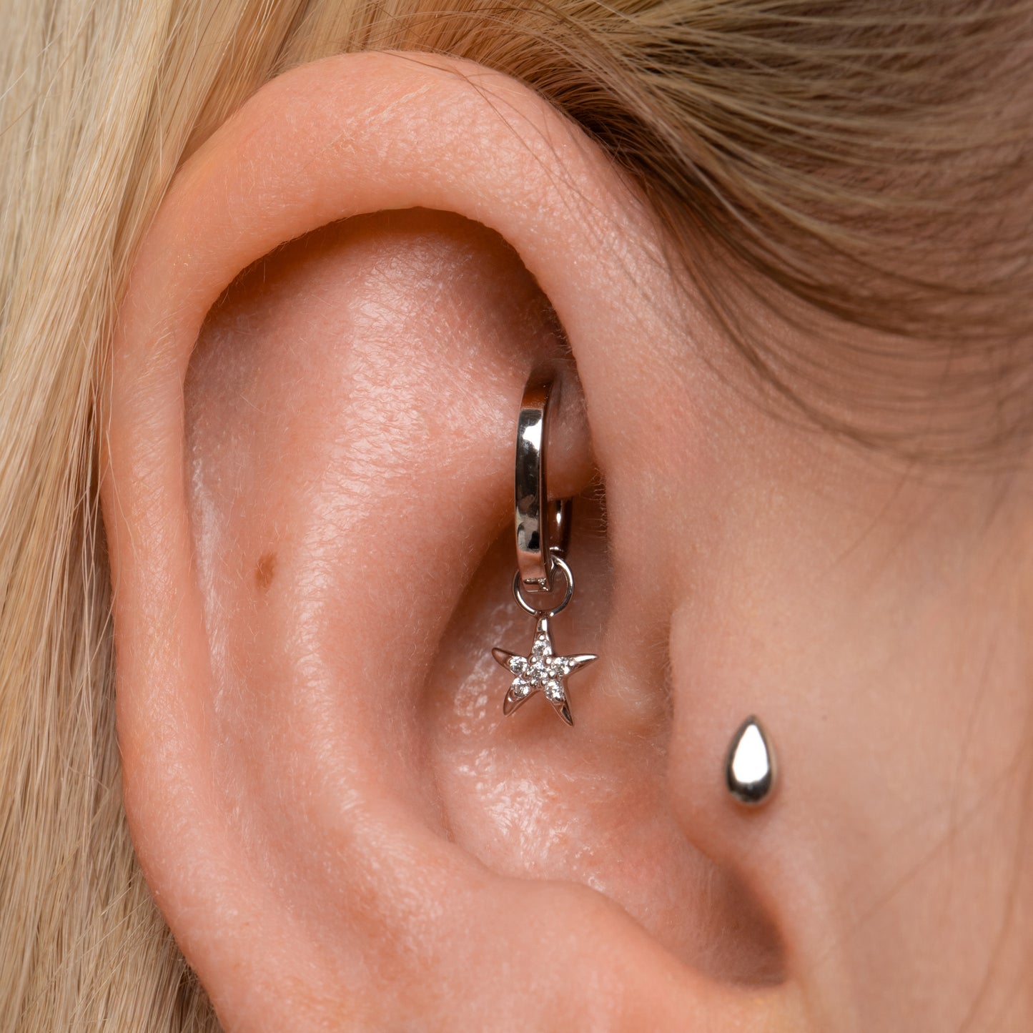Laura Bond Jewellery 9k solid white gold Starfish earring charm Chains and Charms