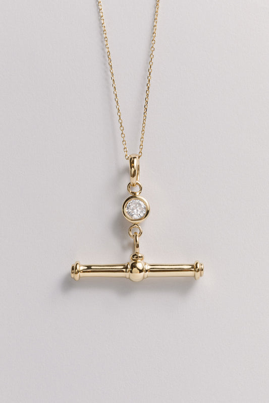 Gem T-Bar Necklace Laura Bond Jewellery