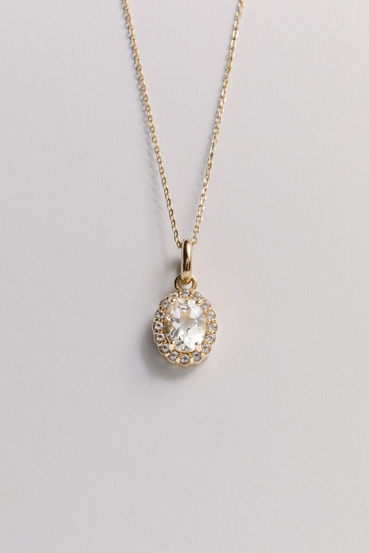 White Topaz Vintage Cluster Charm Necklace Laura Bond Jewellery