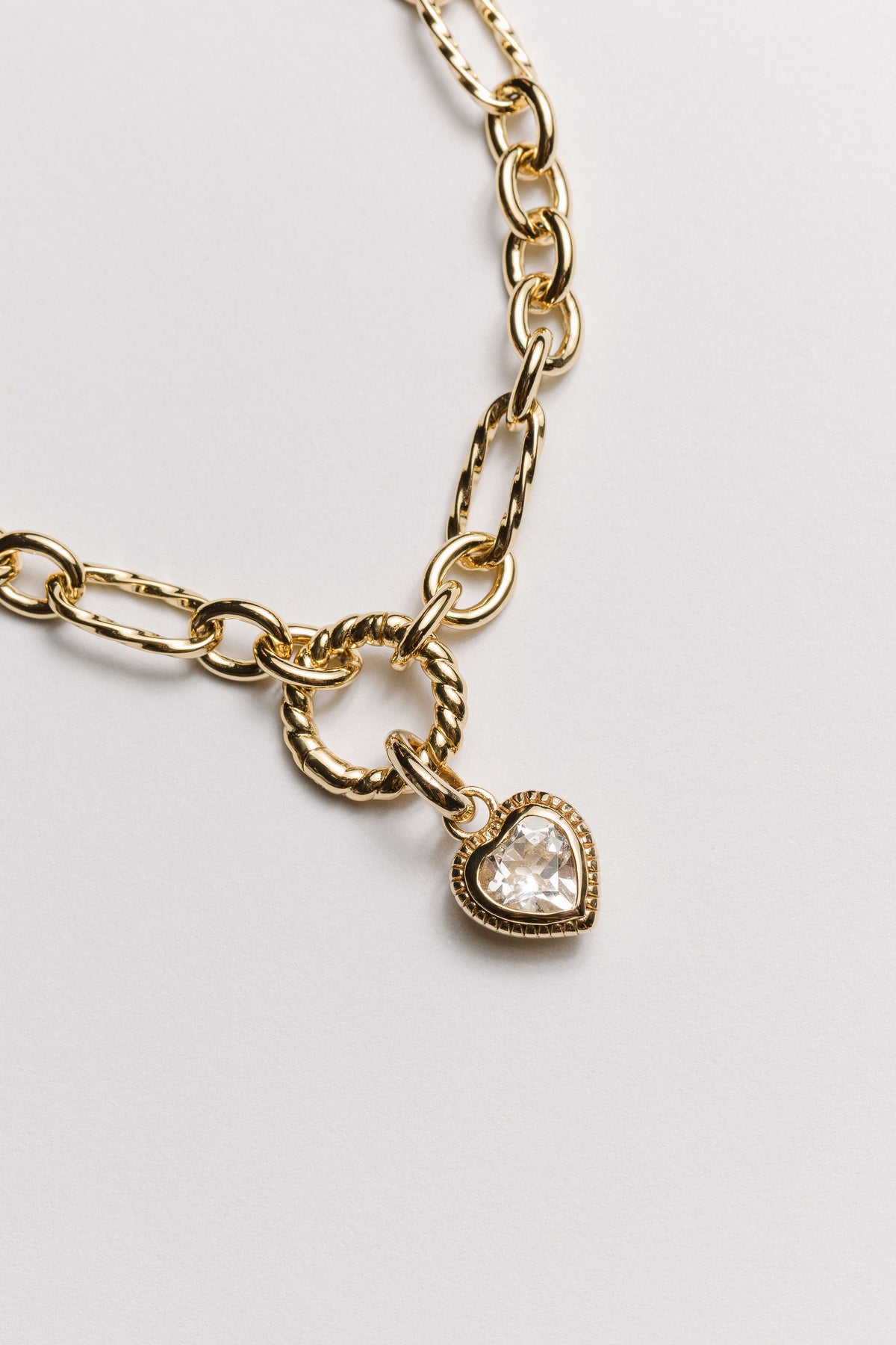 Vintage Topaz Heart Charm Bracelet Laura Bond Jewellery