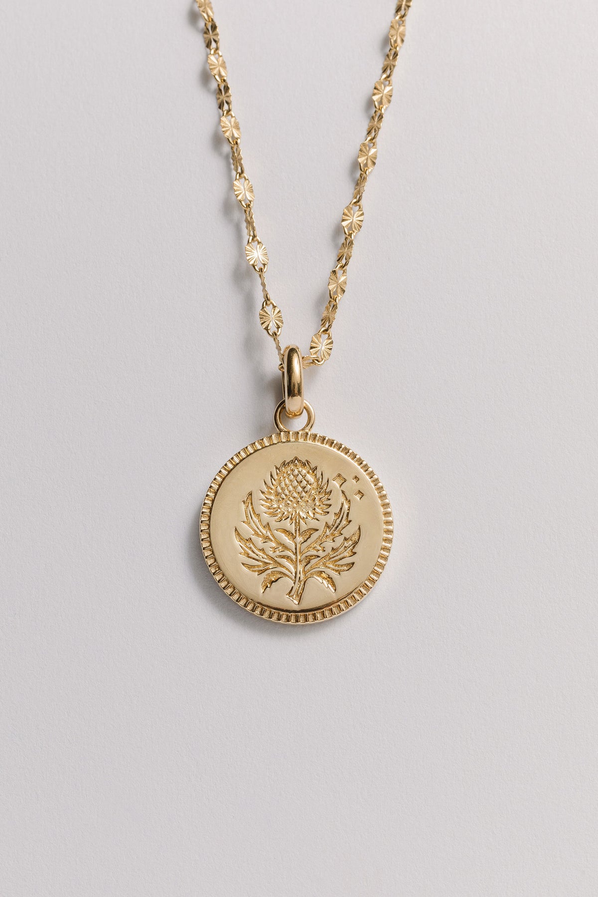 Caledonia Charm Necklace - Diamond Cut Chain Laura Bond Jewellery
