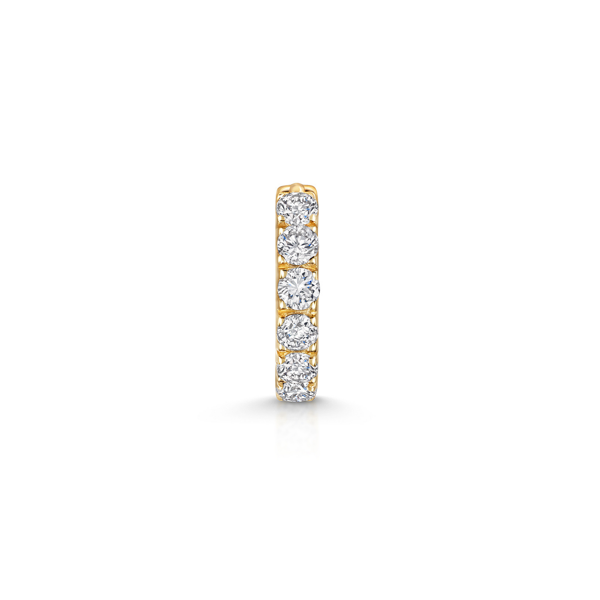 Laura Bond Jewellery 9k solid yellow gold 8mm simple crystal huggie earring Huggies and Hoops