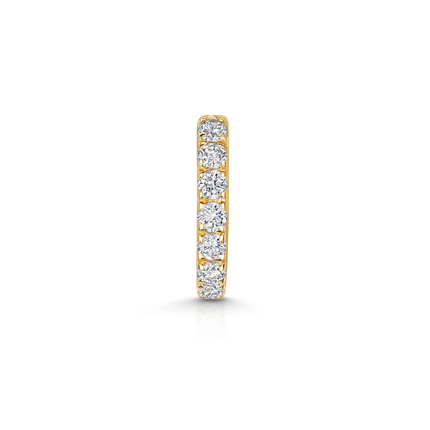 Laura Bond Jewellery 9k solid yellow gold 10mm simple crystal huggie earring Huggies and Hoops