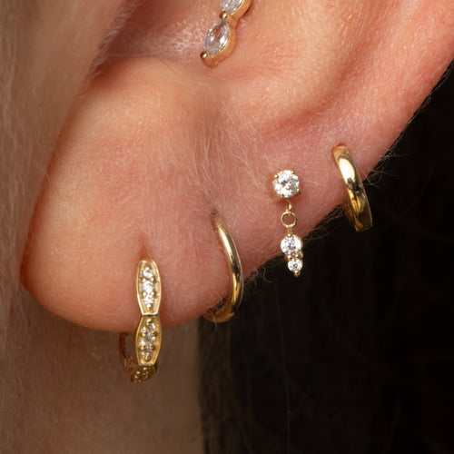Laura Bond 14k solid yellow gold Drops of Jupiter flat back labret stud earring Cartilage Studs