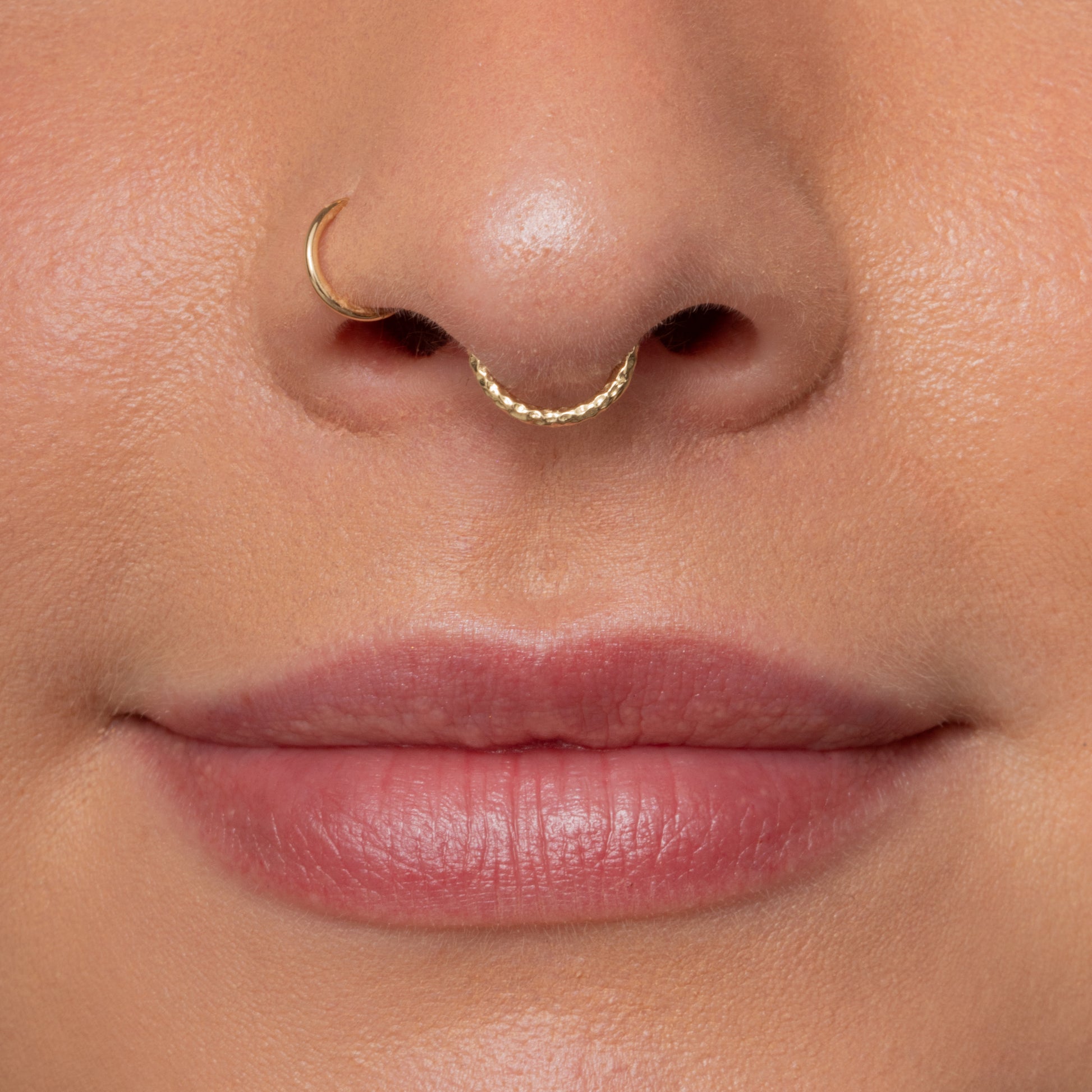 9k solid yellow gold 8mm 18g hammered texture clicker hoop earring Huggies and Hoops Laura Bond Jewellery