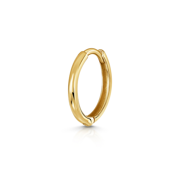 9k solid yellow gold 10mm slim simple huggie earring Huggies and Hoops Laura Bond Jewellery