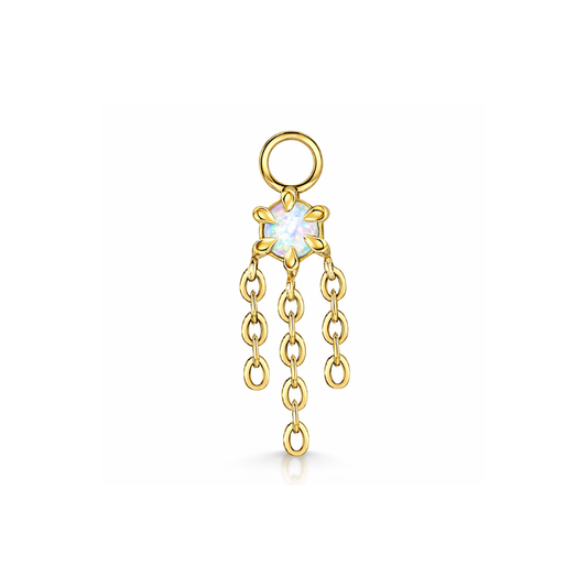 Laura Bond 9k solid yellow gold Siren opal earring charm Chains and Charms