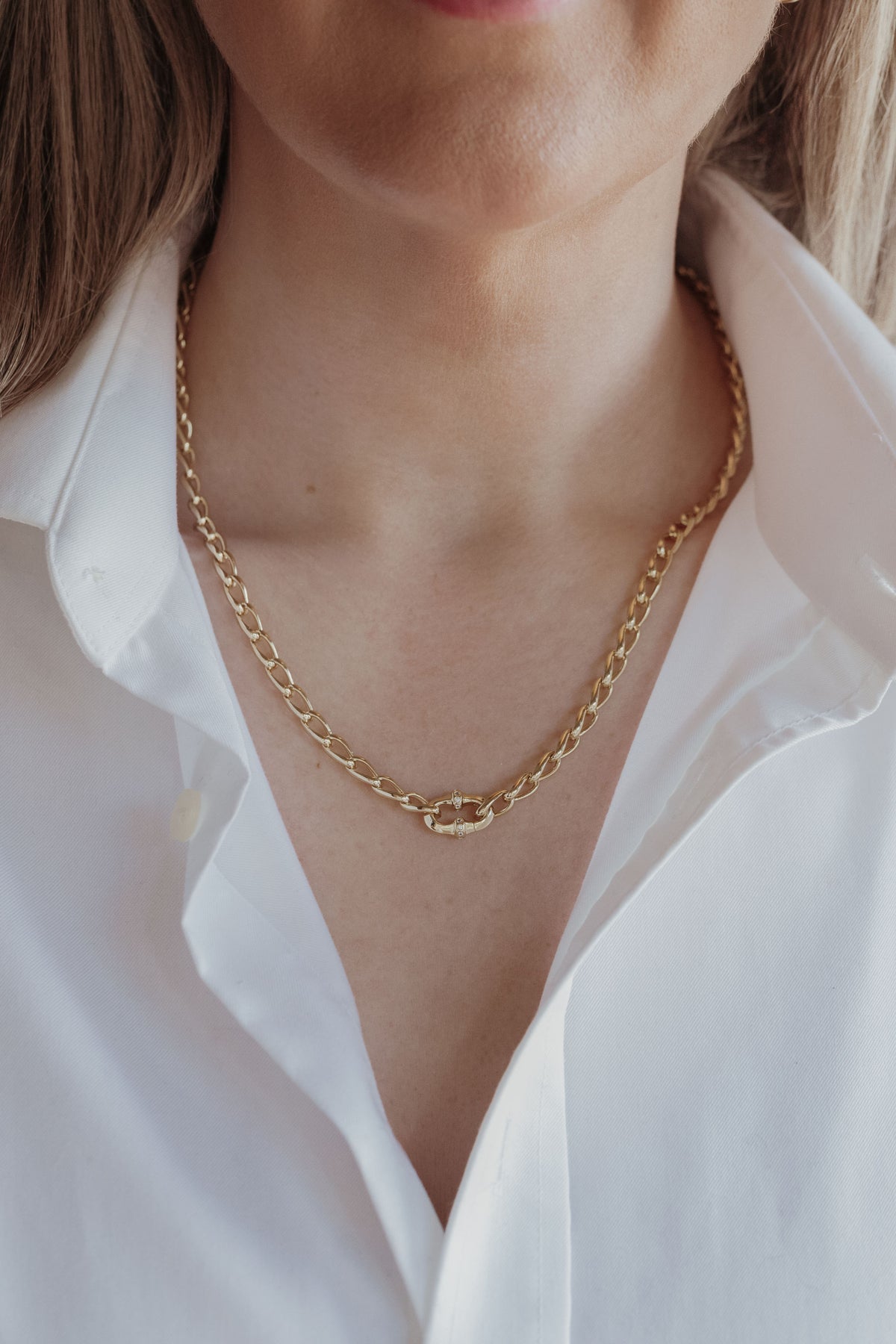 The Keepsake Marquise Link Necklace Chain Laura Bond Jewellery