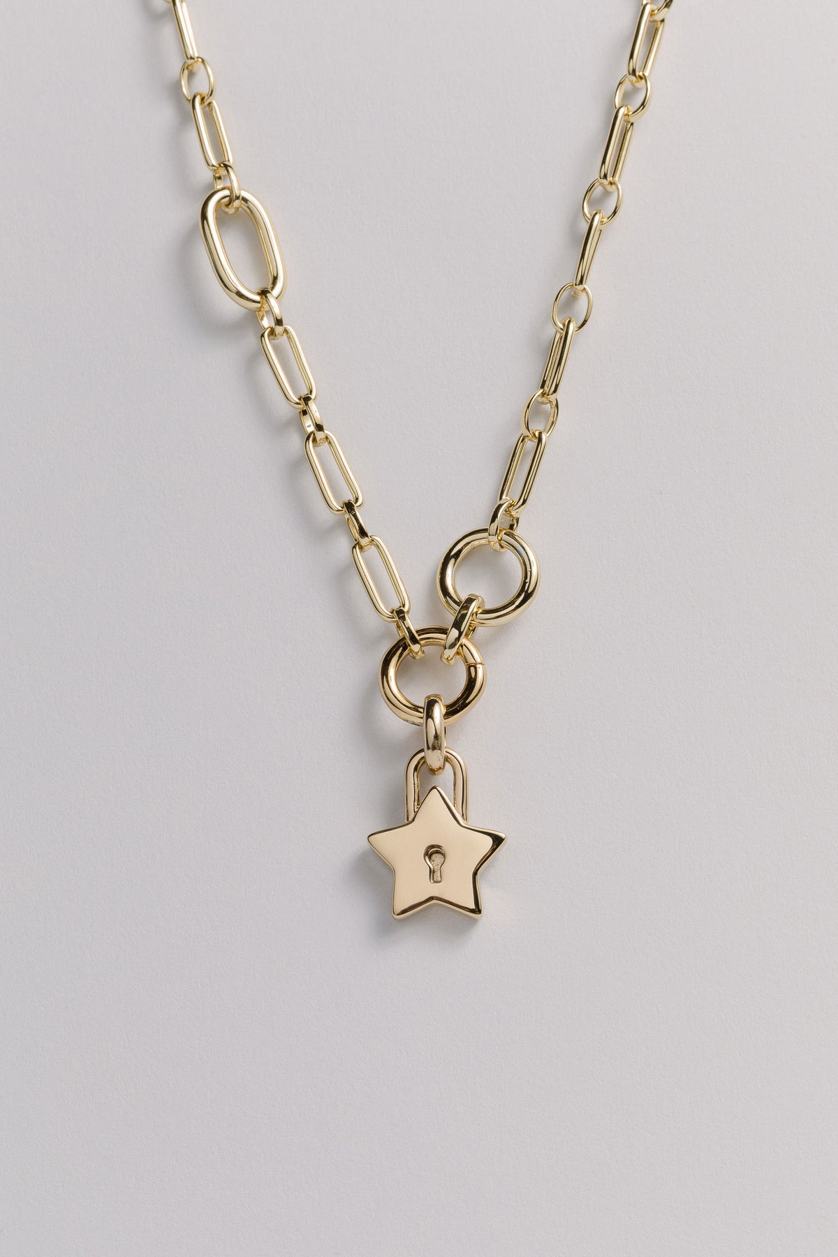 Star Padlock Charm Necklace Laura Bond Jewellery