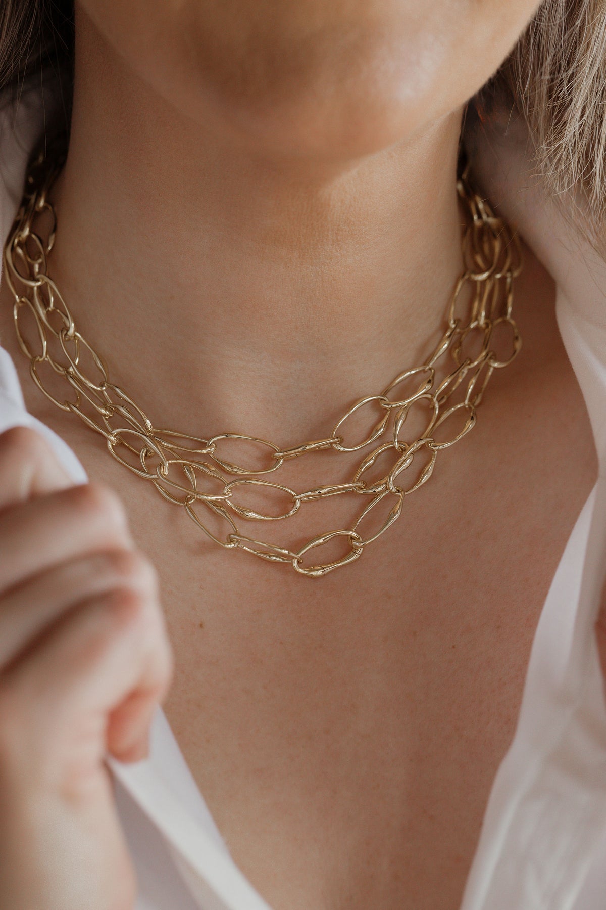 The Keepsake Organic Oval Necklace Chain Laura Bond Jewellery