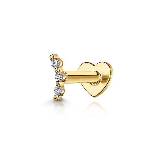Laura Bond Jewellery 9k solid yellow gold tiny pixie flat back labret stud earring 6mm Cartilage Studs