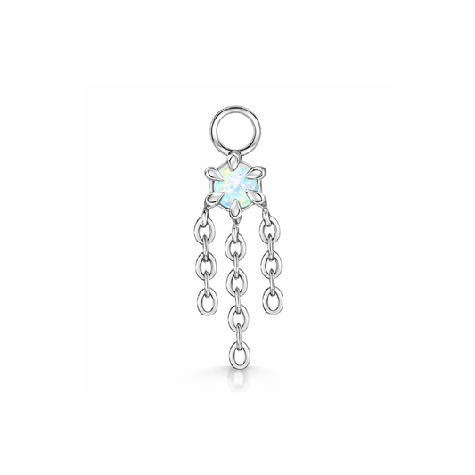 Laura Bond 9k solid white gold Siren opal earring charm Chains and Charms