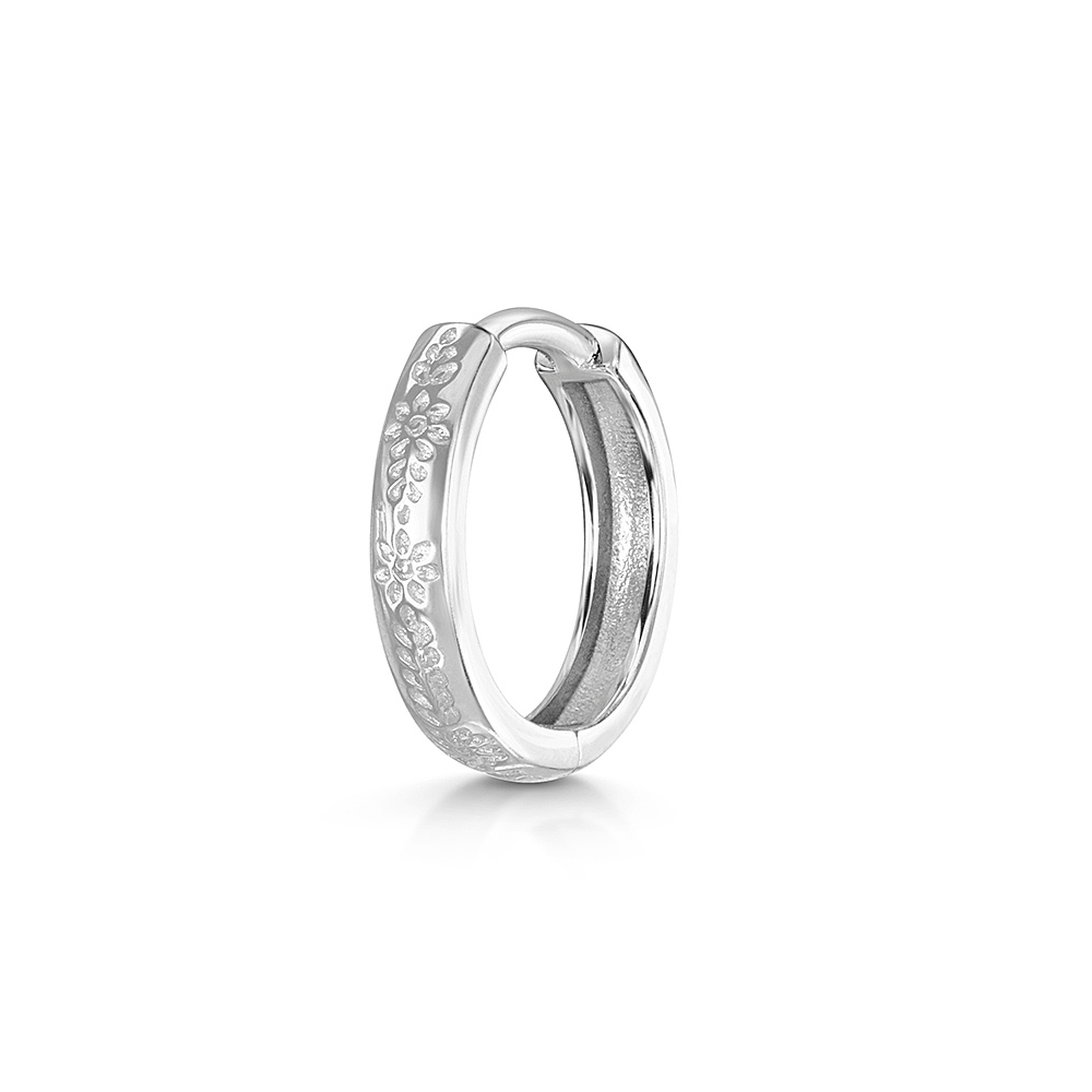Laura Bond Jewellery 9k solid white gold Becoming huggie hoop earring 8.5mm Huggies and Hoops