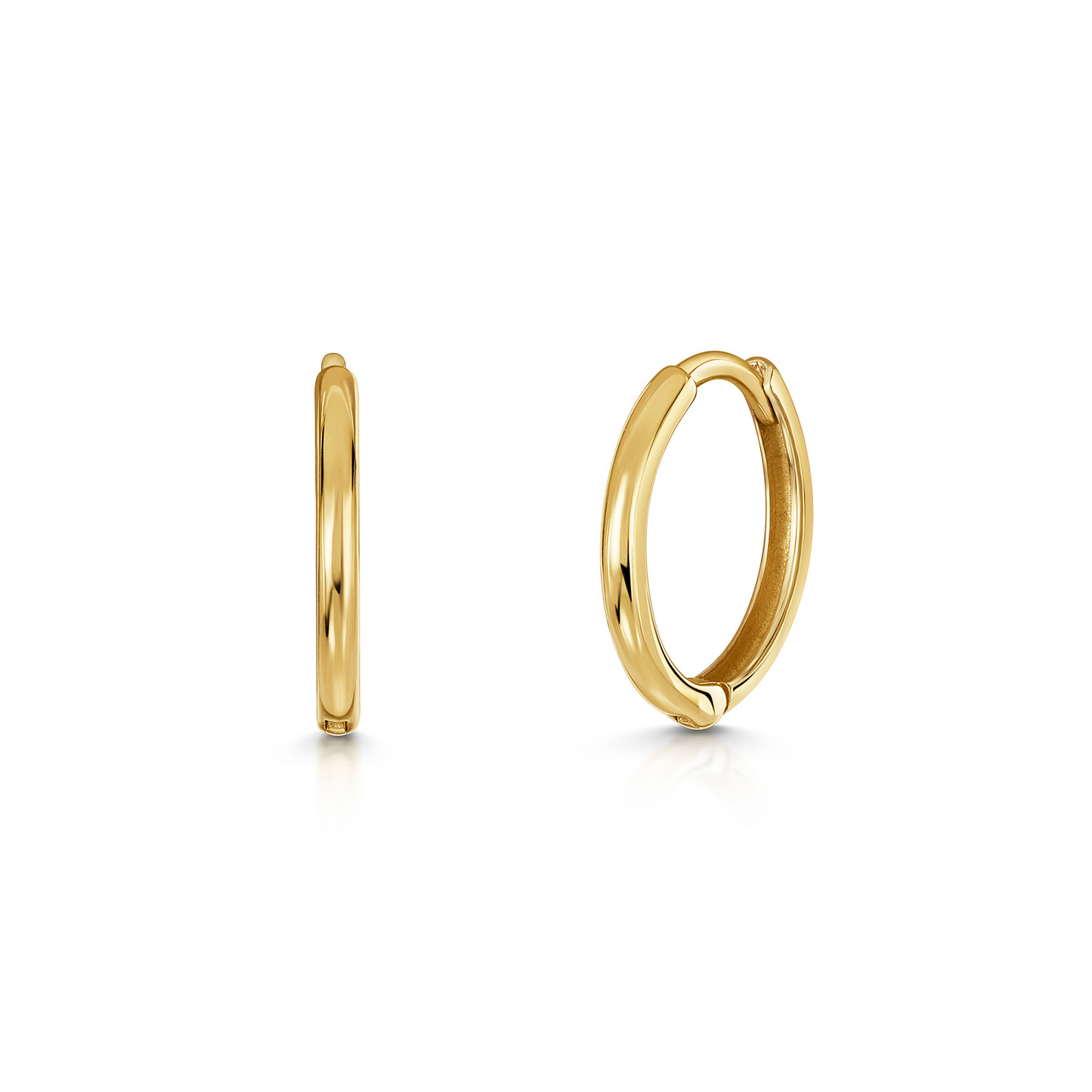 Laura Bond Jewellery Bold and Gold Edinburgh 9k solid yellow gold 10mm slim simple huggie earring pair Earring Pairs
