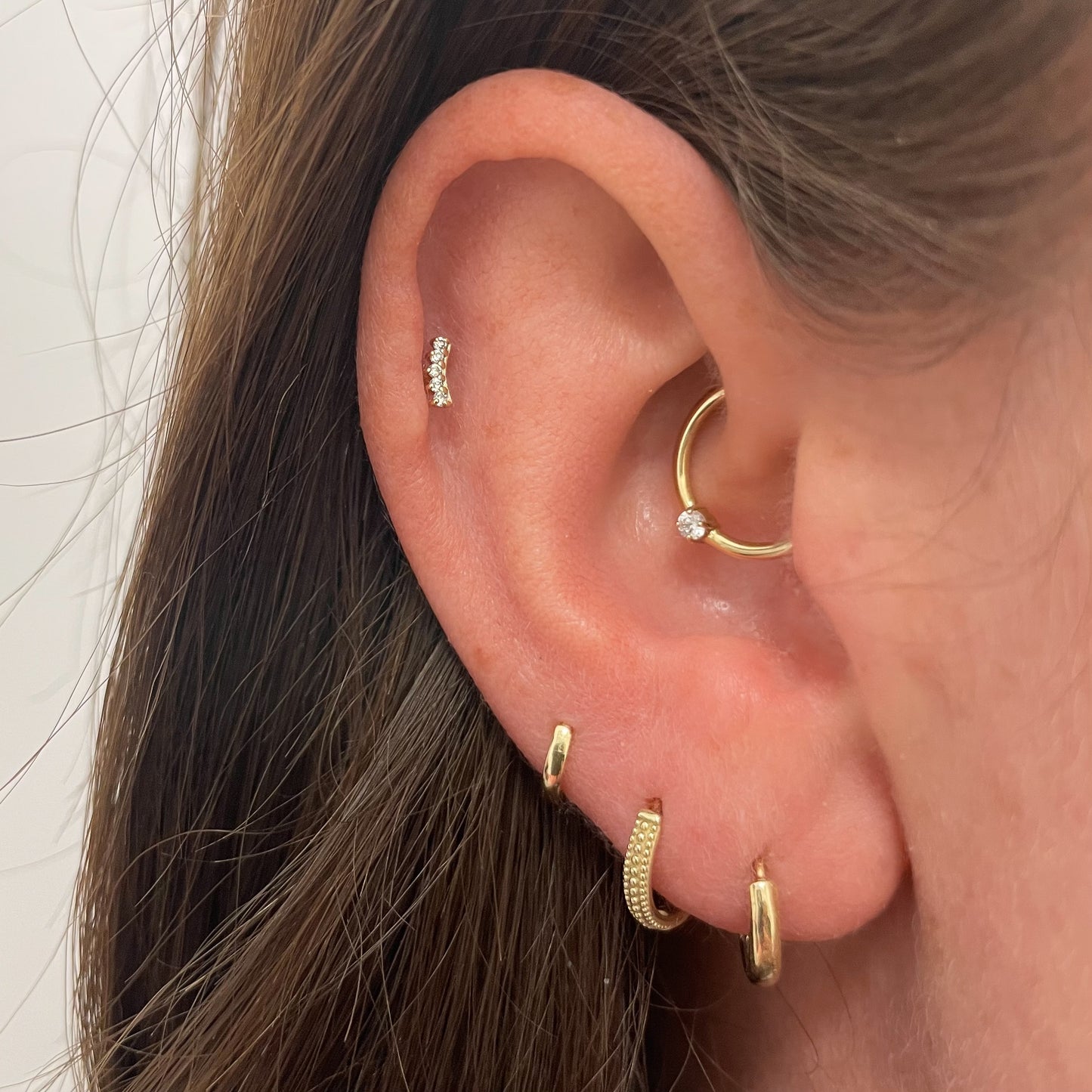 Laura Bond Jewellery 9k solid yellow gold 5mm simple teeny tiny huggie earring Huggies and Hoops