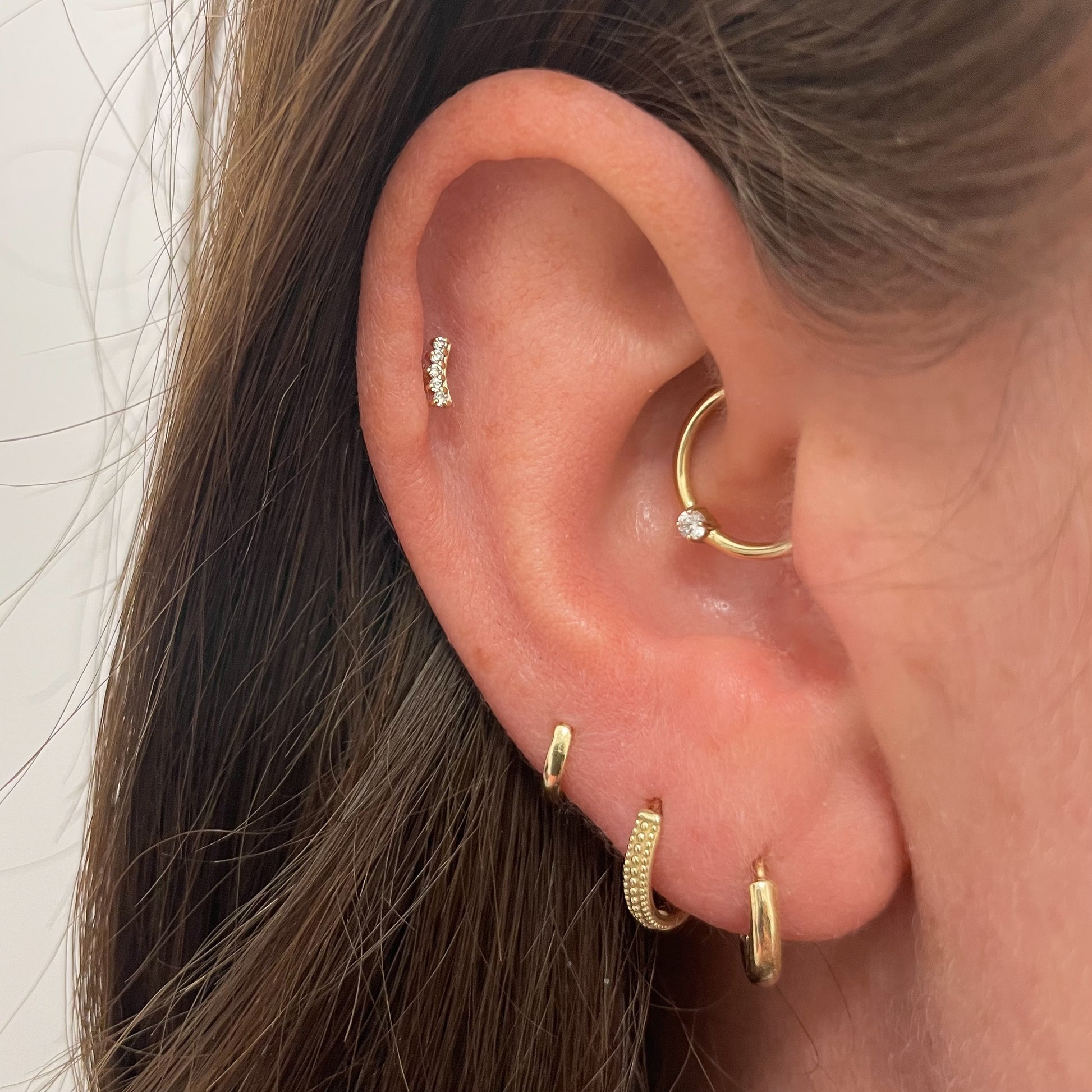 Laura Bond Jewellery 9k solid yellow gold 5mm simple teeny tiny huggie earring Huggies and Hoops