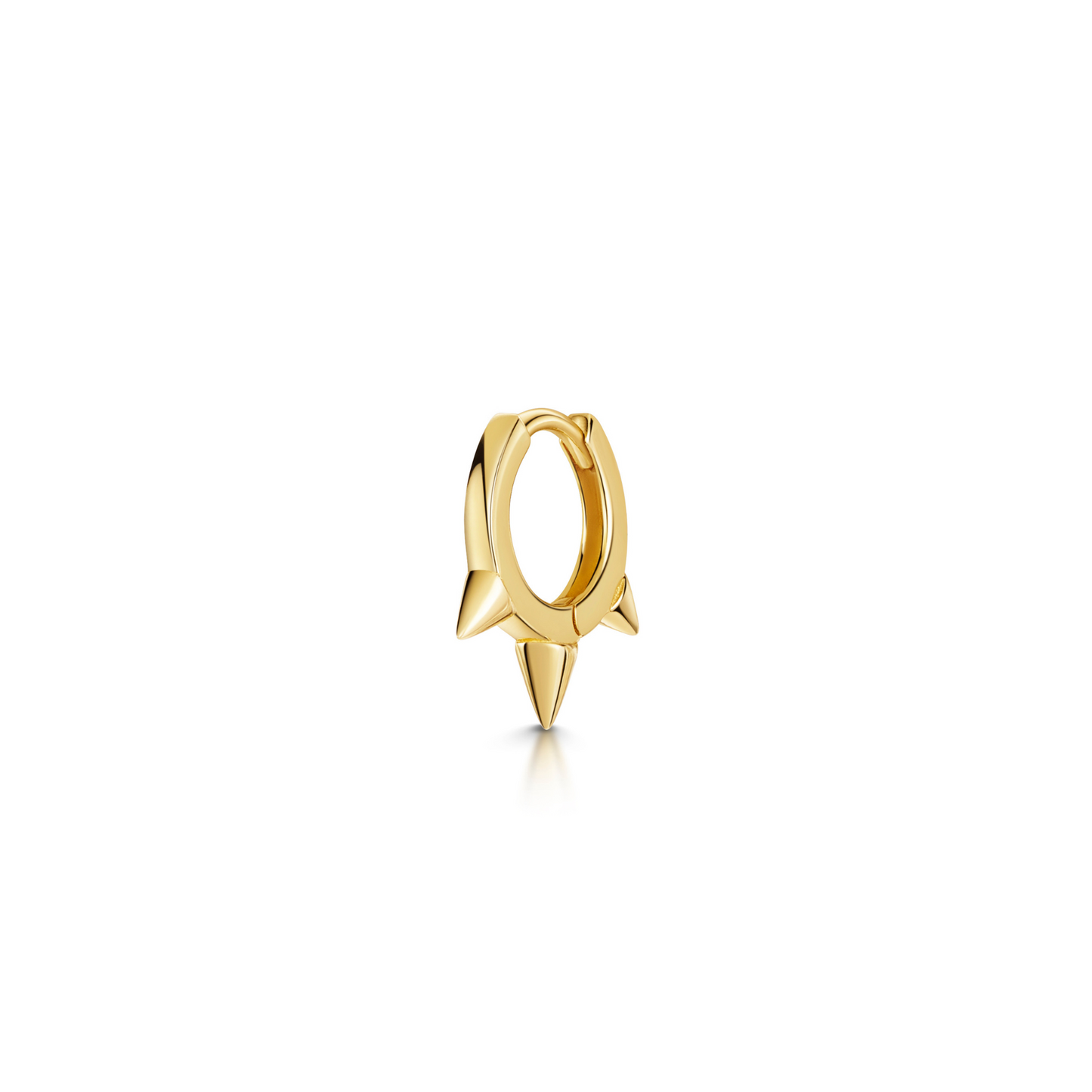 Laura Bond Jewellery Bold and Gold Edinburgh 9k solid yellow gold 6mm mini plain spike huggie earring Huggies and Hoops