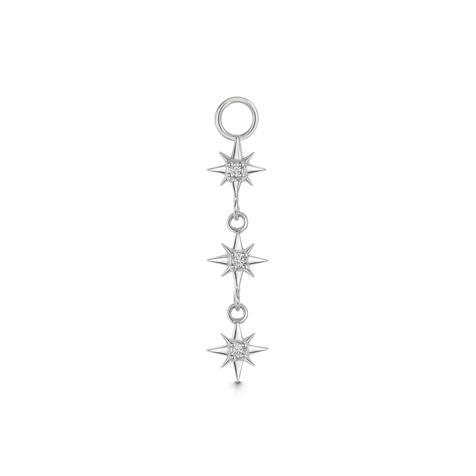 Laura Bond Jewellery 9k solid white gold North Star earring charm Chains and Charms