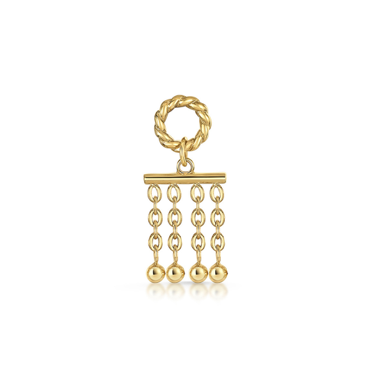 Laura Bond 9k solid yellow gold beaded Light droplet earring charm Chains and Charms