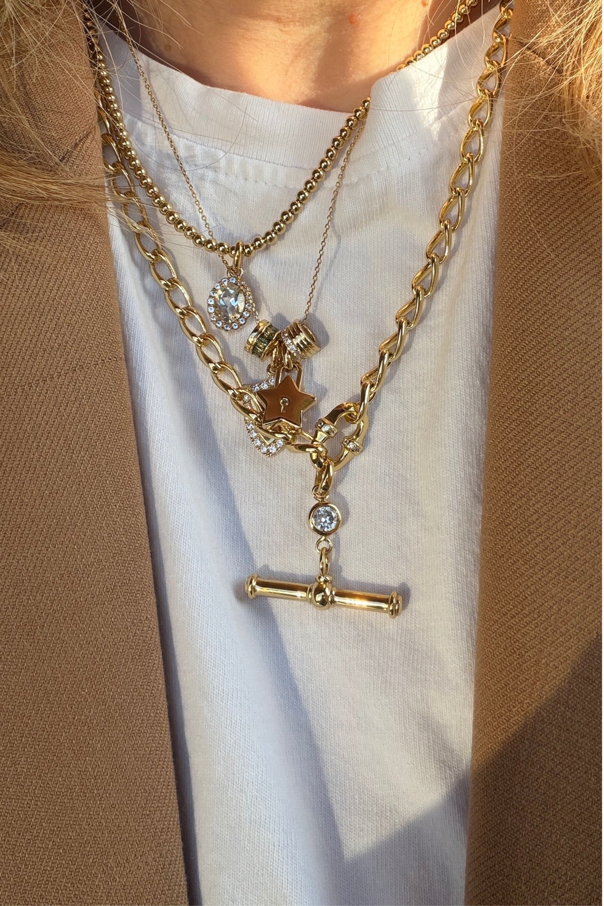 T-Bar Gem Charm Laura Bond Jewellery
