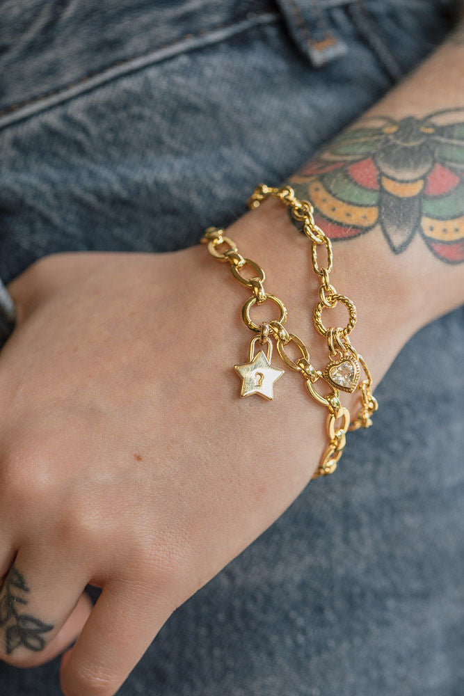 Vintage Topaz Heart Charm Bracelet Laura Bond Jewellery