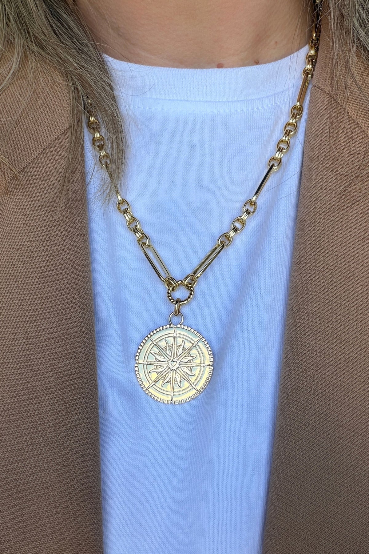 Wanderer Compass Medallion Charm Laura Bond Jewellery