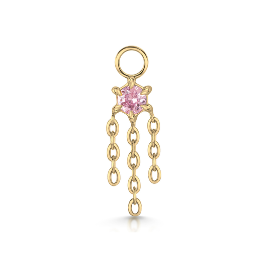 Laura Bond 9k solid yellow gold Siren pink earring charm Chains and Charms
