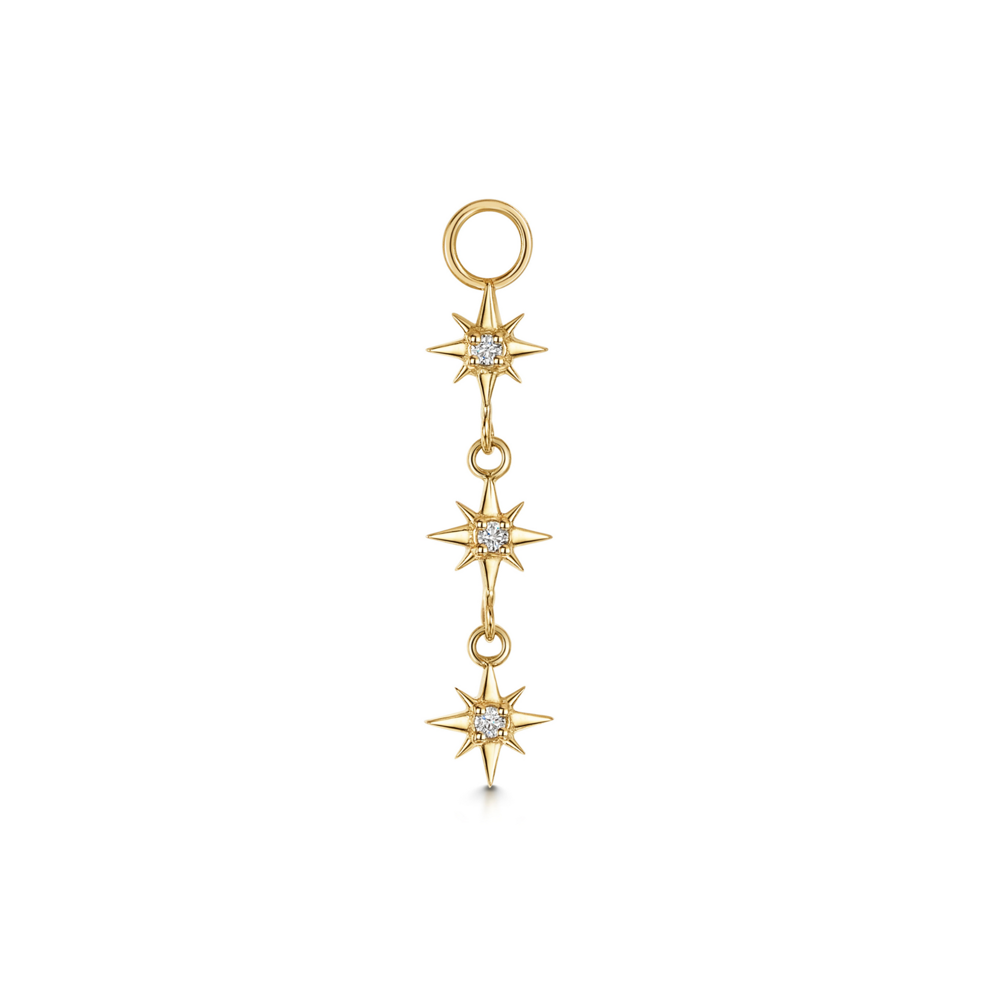 Laura Bond Jewellery Bold and Gold Edinburgh 9k solid yellow gold North Star earring charm Chains and Charms