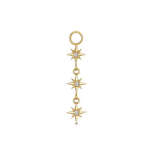 astrid miyu maria tash Charmed by Laura Bond - 9k solid yellow gold North Star earring charm Chains and Charms Laura Bond