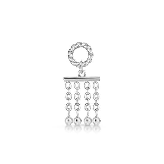 Laura Bond 9k solid white gold beaded Light droplet earring charm Chains and Charms