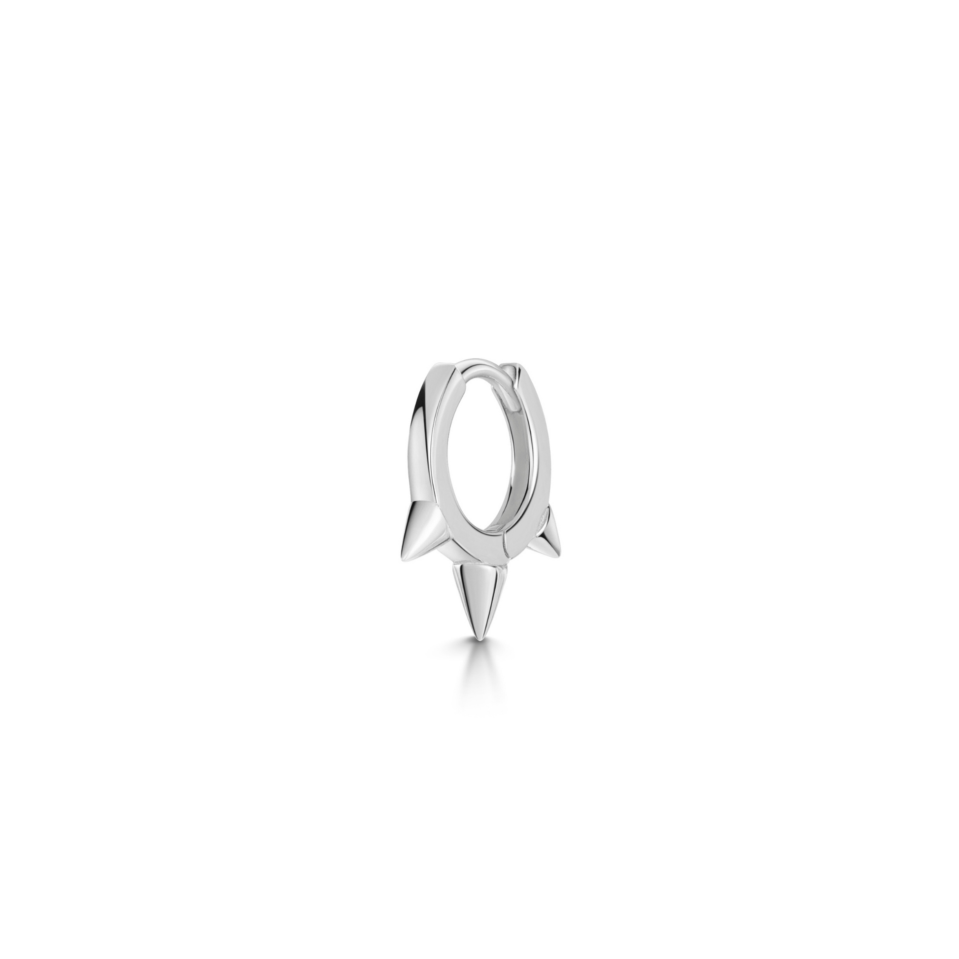 Laura Bond Jewellery 9k solid white gold 6mm mini plain spike huggie earring Huggies and Hoops