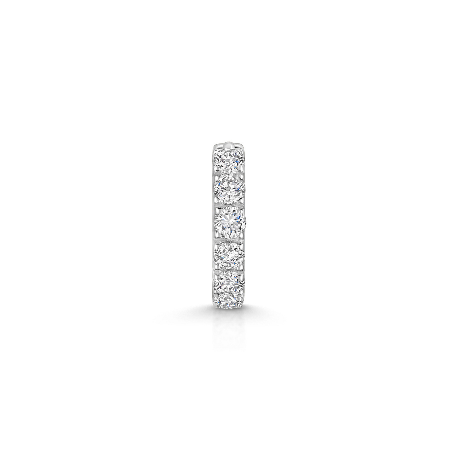 Laura Bond Jewellery 9k solid white gold 8mm simple crystal huggie earring Huggies and Hoops