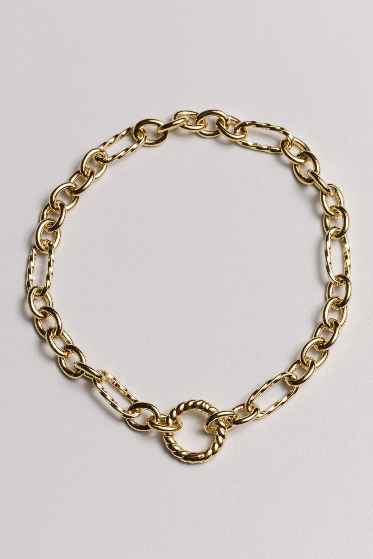 The Keepsake Textured Paperclip Charm Bracelet Laura Bond Jewellery