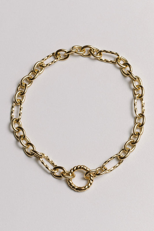 The Keepsake Textured Paperclip Charm Bracelet Laura Bond Jewellery
