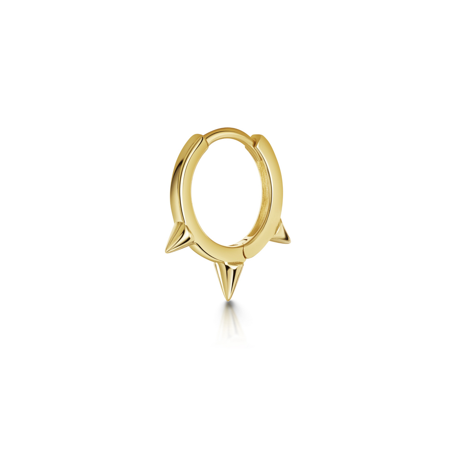Laura Bond Jewellery Bold and Gold Edinburgh 9k solid yellow gold 8mm plain spike huggie earring Huggies and Hoops