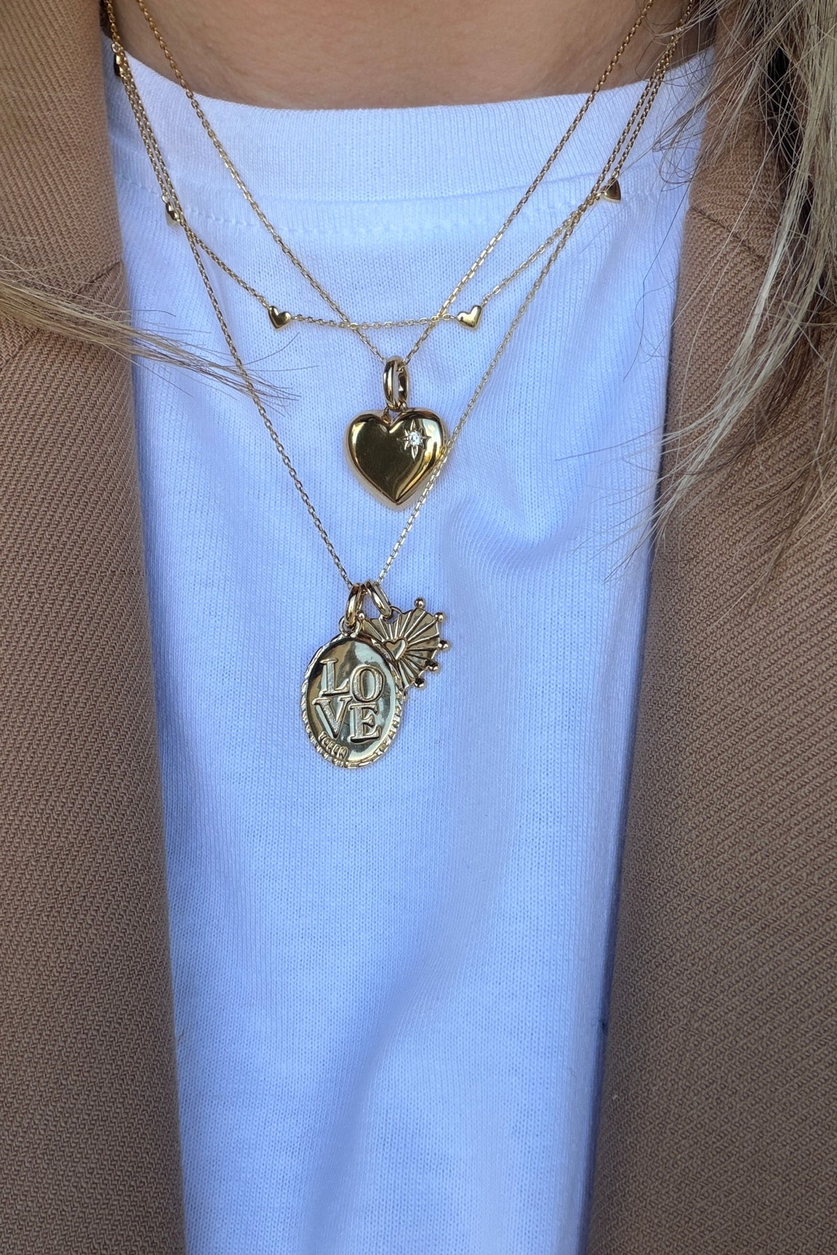 The Keepsake Scatter Heart Necklace Laura Bond Jewellery
