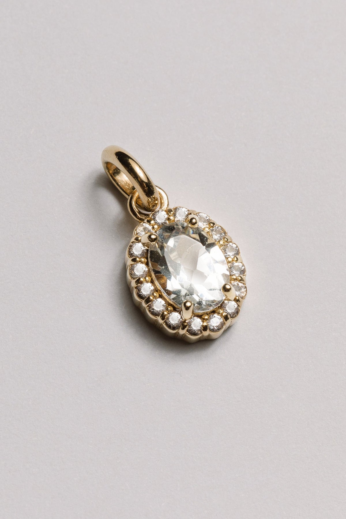 White Topaz Vintage Cluster Charm Necklace Laura Bond Jewellery